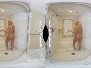 שובבי אמריקה vr bridgette b. מתגרה שכן תוך showering