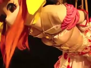 掛 kigurumi breathplay, 免費 手淫 高清晰度 性別 夾 61