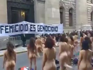 Ýalaňaç women protest in argentina -colour version: xxx clip 01